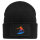 Beanie mit Patch Surfen bunte Silhouette Black