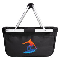 Einkaufskorb faltbar Surfen bunte Silhouette 20 Liter Black