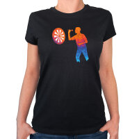 Damen T-Shirt Darts bunte Silhouette
