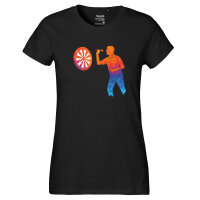 Damen T-Shirt Darts bunte Silhouette