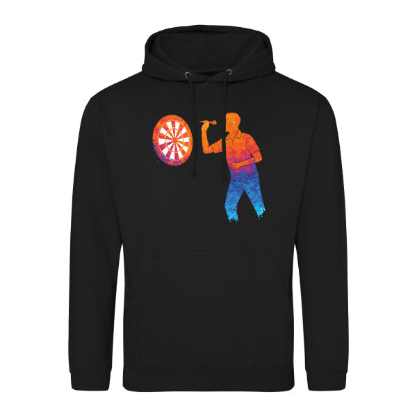 Unisex Hoodie Darts bunte Silhouette