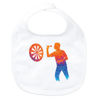 Baby Lätzchen Darts bunte Silhouette Klettverschluss