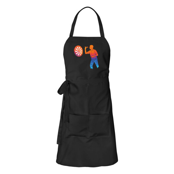 Schürze Darts bunte Silhouette mit Taschen