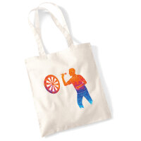 Jutebeutel Darts bunte Silhouette 10 Liter