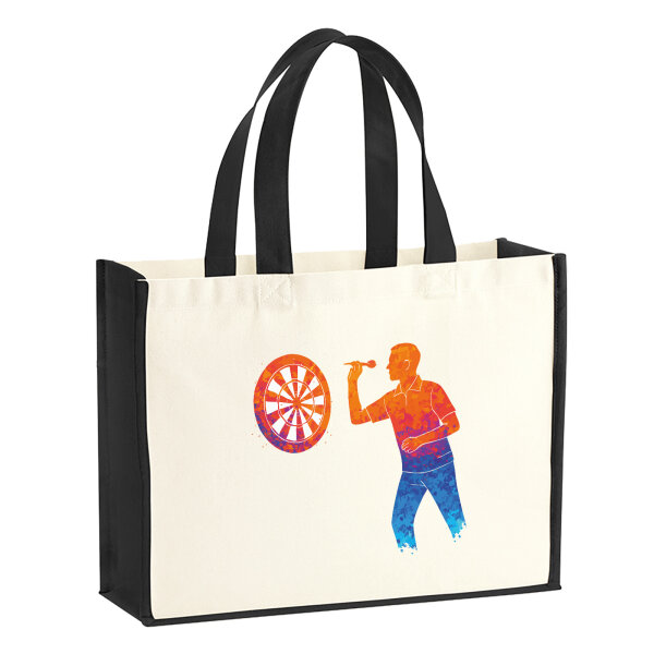 Jutetasche Darts bunte Silhouette 21 Liter Black
