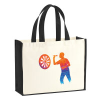 Jutetasche Darts bunte Silhouette 21 Liter Black