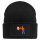 Beanie mit Patch Darts bunte Silhouette Black