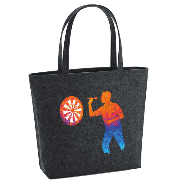 Filz Shopper Darts bunte Silhouette 22 Liter