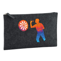 Kulturbeutel Darts bunte Silhouette 1 Liter Charcoal
