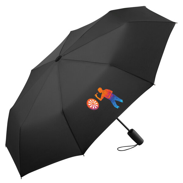 Regenschirm Darts bunte Silhouette 98cm Schwarz