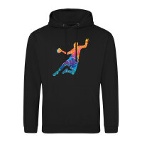 Unisex Hoodie Handball bunte Silhouette