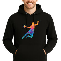 Unisex Hoodie Handball bunte Silhouette