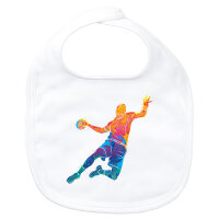 Baby Lätzchen Handball bunte Silhouette Klettverschluss
