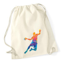 Turnbeutel Handball bunte Silhouette 12 Liter