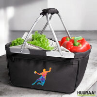 Einkaufskorb faltbar Handball bunte Silhouette 20 Liter...