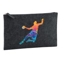 Kulturbeutel Handball bunte Silhouette 1 Liter Charcoal