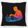 Kissen Schach bunte Silhouette 40x40cm