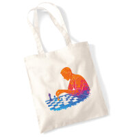 Jutebeutel Schach bunte Silhouette 10 Liter