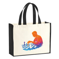 Jutetasche Schach bunte Silhouette 21 Liter Black