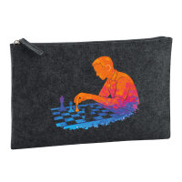 Kulturbeutel Schach bunte Silhouette 1 Liter Charcoal