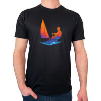 Herren T-Shirt Segeln bunte Silhouette
