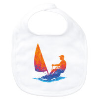 Baby Lätzchen Segeln bunte Silhouette Klettverschluss