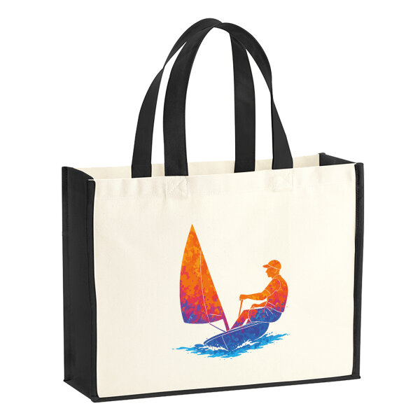 Jutetasche Segeln bunte Silhouette 21 Liter Black