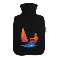 Wärmflasche Segeln bunte Silhouette