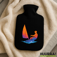 Wärmflasche Segeln bunte Silhouette