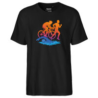 Herren T-Shirt Triathlon bunte Silhouette