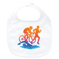 Baby Lätzchen Triathlon bunte Silhouette...