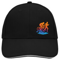 Kappe Triathlon bunte Silhouette