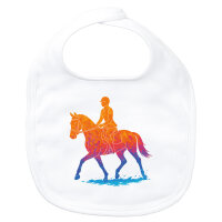 Baby Lätzchen Reiten bunte Silhouette Klettverschluss