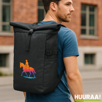 Kurierrucksack Reiten bunte Silhouette 30-44 Liter Black...