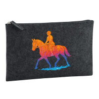 Kulturbeutel Reiten bunte Silhouette 1 Liter Charcoal