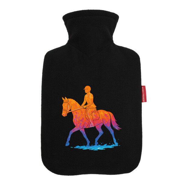 Wärmflasche Reiten bunte Silhouette