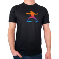 Herren T-Shirt Fechten bunte Silhouette