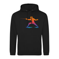 Unisex Hoodie Fechten bunte Silhouette