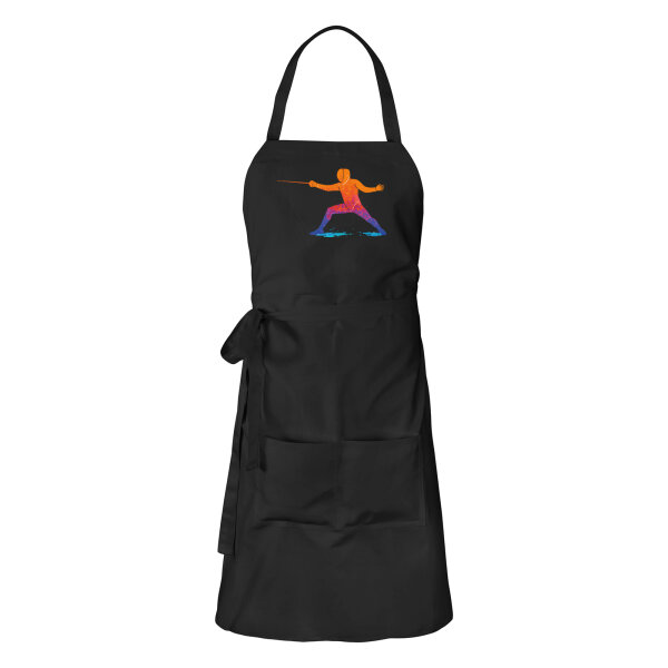 Schürze Fechten bunte Silhouette mit Taschen