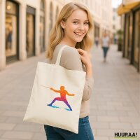 Jutebeutel Fechten bunte Silhouette 10 Liter