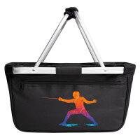 Einkaufskorb faltbar Fechten bunte Silhouette 20 Liter Black