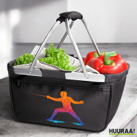 Einkaufskorb faltbar Fechten bunte Silhouette 20 Liter Black