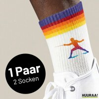 Unisex Socken Fechten bunte Silhouette Baumwolle