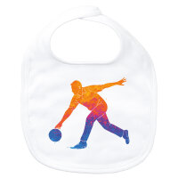 Baby Lätzchen Bowling bunte Silhouette Klettverschluss