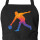 Schürze Bowling bunte Silhouette mit Taschen