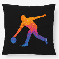 Kissen Bowling bunte Silhouette 40x40cm