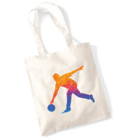 Jutebeutel Bowling bunte Silhouette 10 Liter
