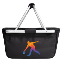 Einkaufskorb faltbar Bowling bunte Silhouette 20 Liter Black
