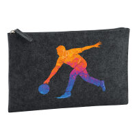 Kulturbeutel Bowling bunte Silhouette 1 Liter Charcoal