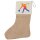 Weihnachtsstrumpf Bowling bunte Silhouette Beige Jute